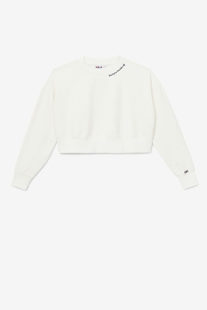 Fila Vitalia Cropped Crew White Sweatshirt Womens - NZ 47620-JCHS